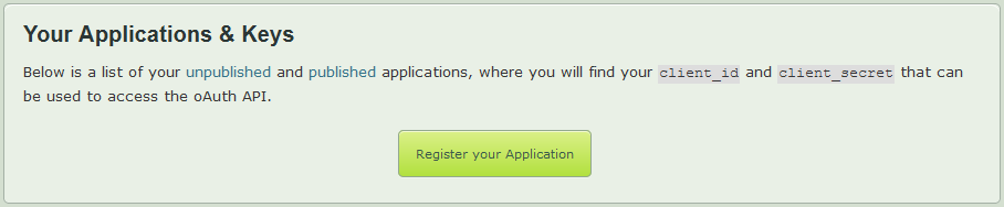 Register your Application